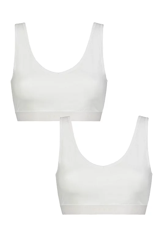 Women's 2 Pack Falke Daily Comfort Cotton Bralette White XS