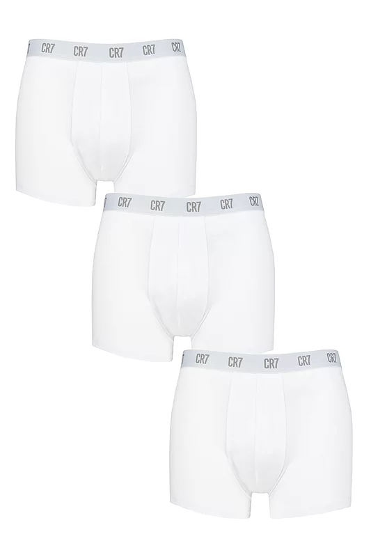 Mens 3 Pack CR7 Cotton Trunks White XX Large