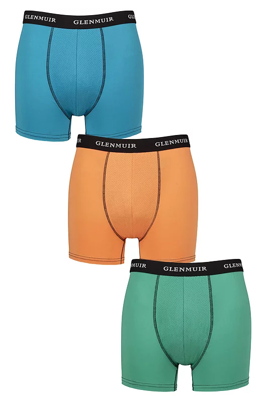 Mens 3 Pack Glenmuir Sports Performance Trunks