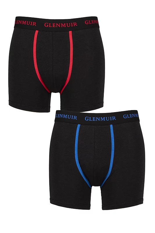 Mens 2 Pack Glenmuir Cotton and Bamboo Blend Long Leg Trunks