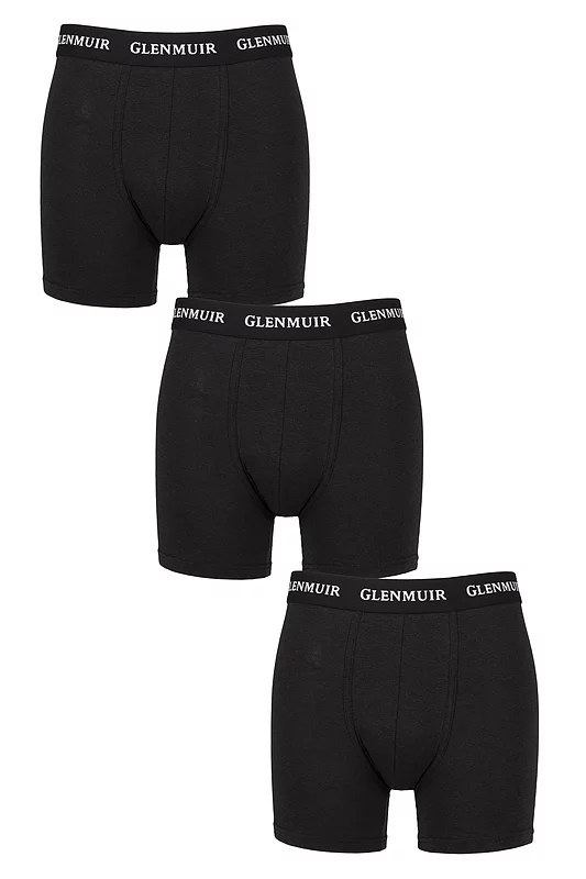 Mens 3 Pack Glenmuir Cotton and Bamboo Blend Long Leg Trunks