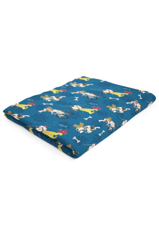 1 Pack Heat Holders 1.7 TOG Oversized Dog Pattern Blanket Blue 180*200CM