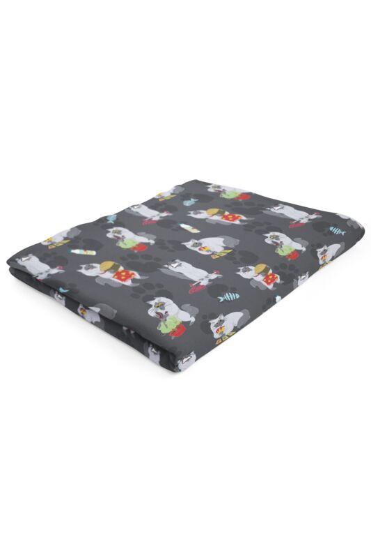 1 Pack Heat Holders 1.7 TOG Oversized Cat Pattern Blanket
