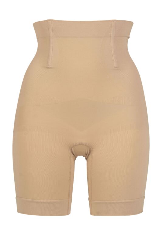 Women's 1 Pack Ambra  It's a Cinch Hi Waisted Short Rose Beige UK 14-16