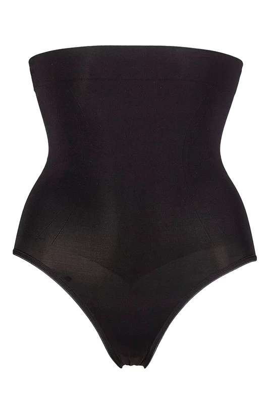 Ladies 1 Pack Ambra Powerlite Hi Waisted Brief Underwear Black UK 14-16