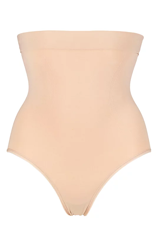 Ladies 1 Pack Ambra Powerlite Hi Waisted Brief Underwear Rose Beige UK 16-18