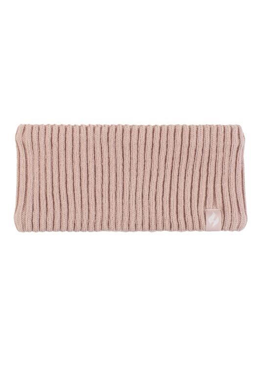 Women's 1 Pack SOCKSHOP Heat Holders Padova Ribbed Headband Dusky Pink One Size