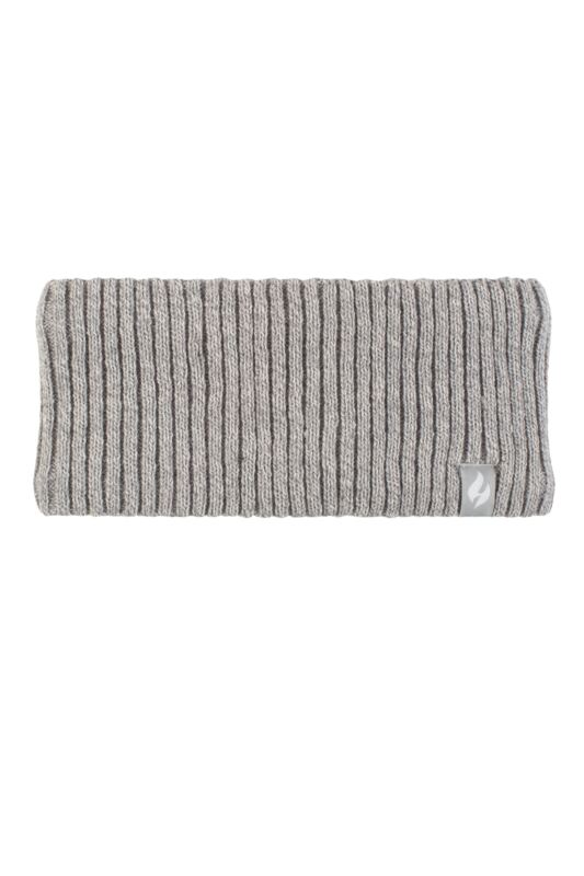 Women's 1 Pack SOCKSHOP Heat Holders Padova Ribbed Headband Light Grey One Size