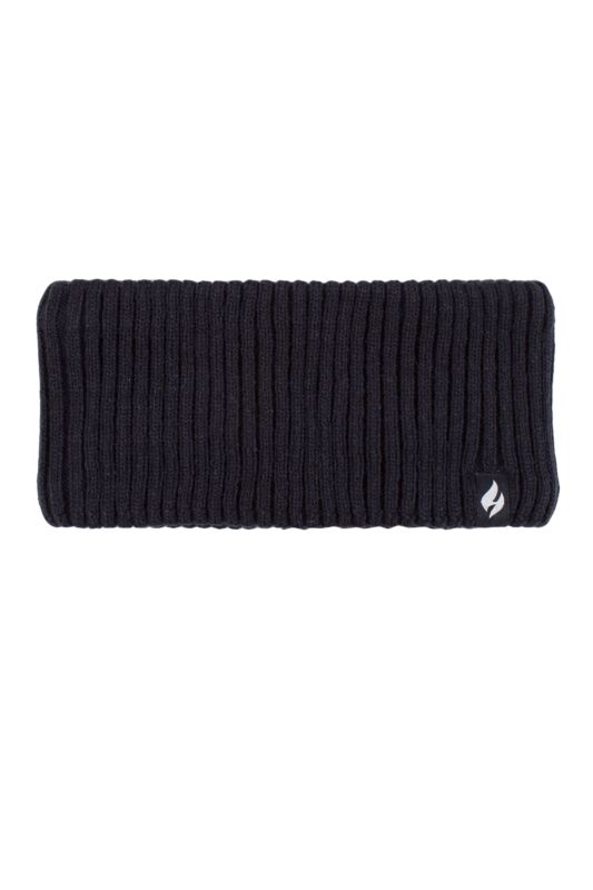 Women's 1 Pack SOCKSHOP Heat Holders Padova Ribbed Headband Navy One Size
