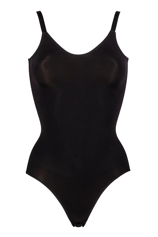 Ladies 1 Pack Ambra Powerlite Bodysuit Underwear Black UK 14-16