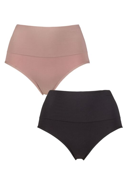 Women's 2 Pack Ambra Seamless Smoothies Full Brief Mocca UK 8-10