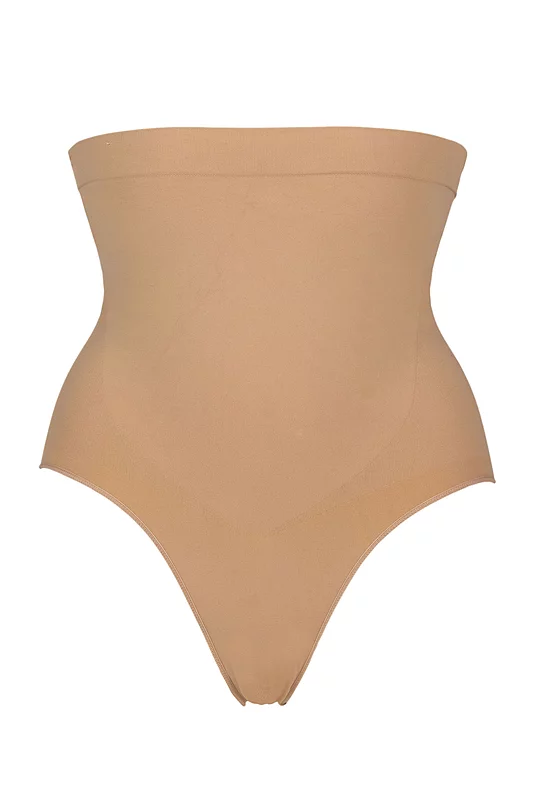 Women's 1 Pack Ambra Killer Curve High Cut Shaping Briefs Toffee UK 8-10