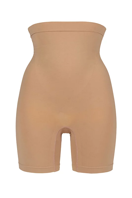 Women's 1 Pack Ambra Killer Curves Hi-Waisted Shaping Shorts Toffee UK 14-16