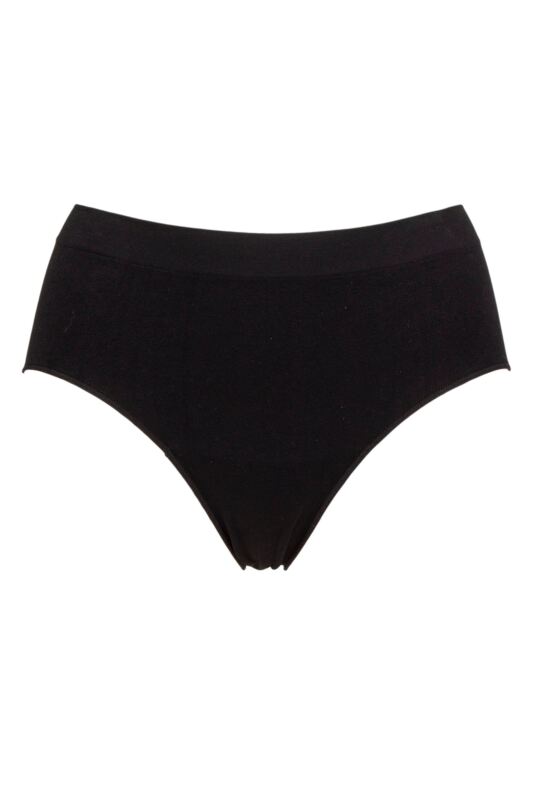 Women's 1 Pack Ambra Bare Essentials Midi Brief Black UK 12-14