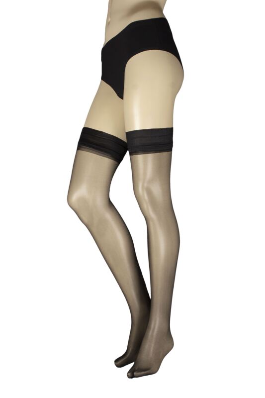 Women's 1 Pair Trasparenze Antares Love Backseam Hold Ups Black XS/S