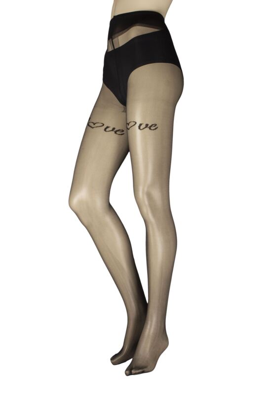 Women's 1 Pair Trasparenze Antares Love Backseam Tights Black III