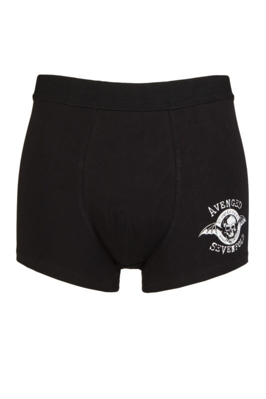 SOCKSHOP Music Collection 1 Pack Avenged Sevenfold Boxer Shorts Black Medium