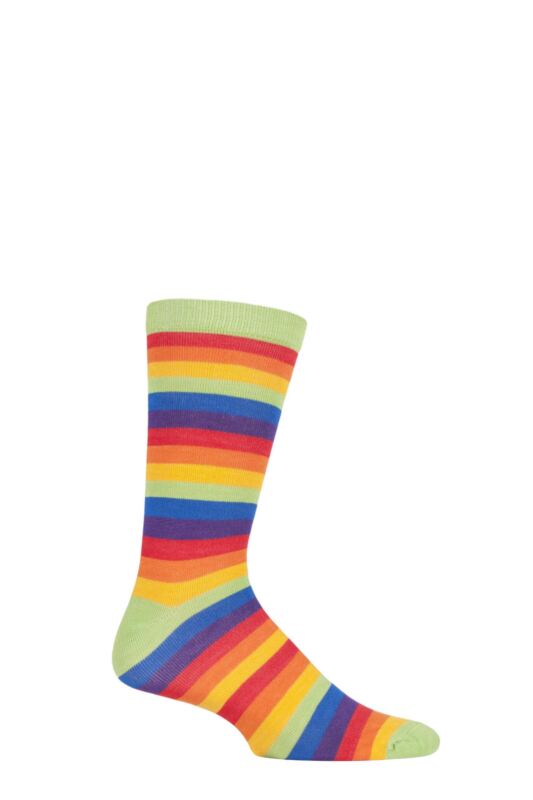 Mens and Women's 1 Pair Shared Earth Rainbow Fair Trade Bamboo Socks