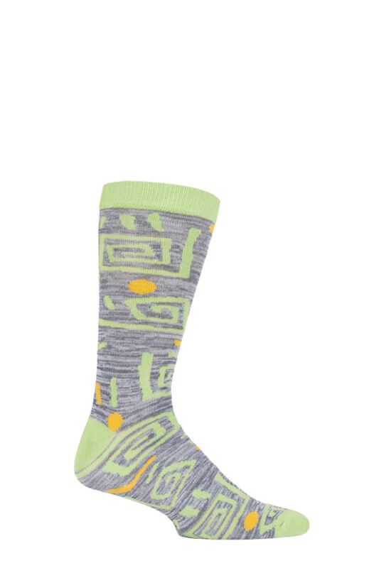 Mens and Women's 1 Pair Shared Earth Square Swirls Fair Trade Bamboo Socks