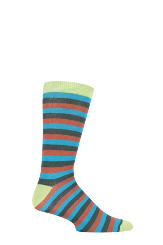 Mens and Women's 1 Pair Shared Earth Stripes Fair Trade Bamboo Socks