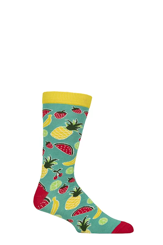 Mens and Women's 1 Pair Shared Earth Fair Trade Fruits Bamboo Socks