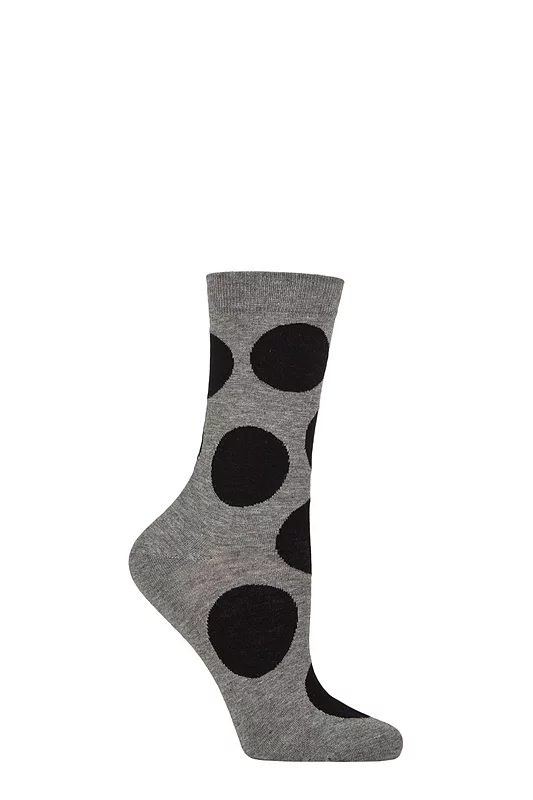 Women's 1 Pair Caroline Gardner Patterned Bamboo and Cotton Blend Socks Spot Charcoal / Black 4-8