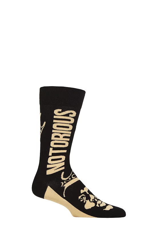 SOCKSHOP Music Collection 1 Pair Biggie Smalls Cotton Socks Gold Crown One Size