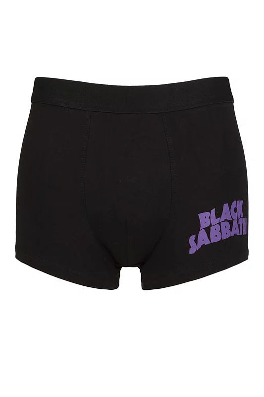 SOCKSHOP Music Collection 1 Pack Black Sabbath Boxer Shorts Black Small