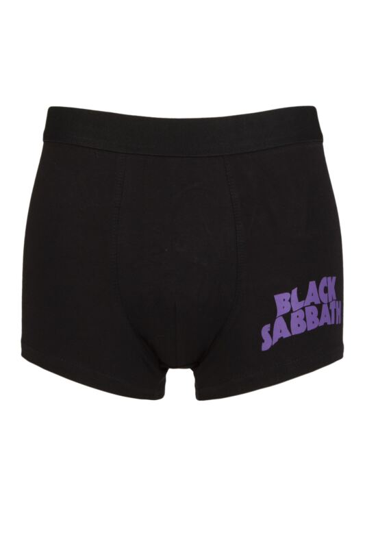 SOCKSHOP Music Collection 1 Pack Black Sabbath Boxer Shorts Black Medium