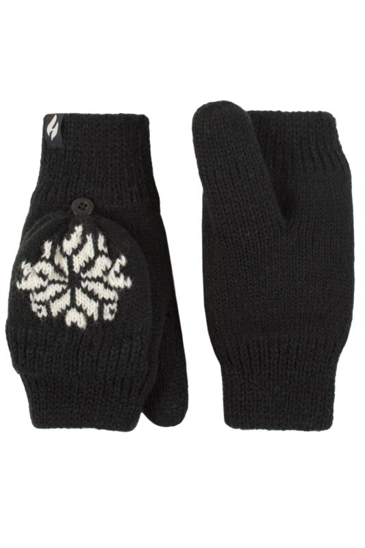 Women's 1 Pack SOCKSHOP Heat Holders Snowflake Patterned Converter Mittens