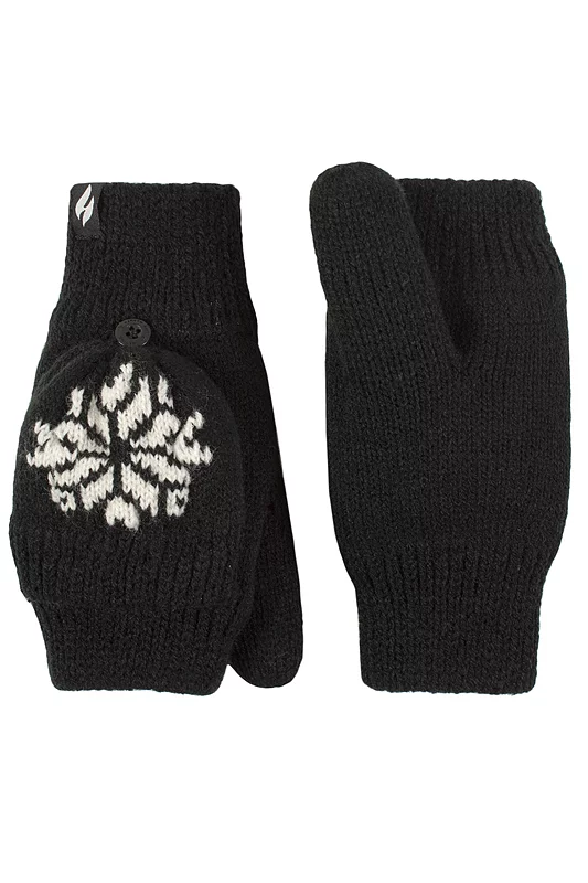 Women's 1 Pack SOCKSHOP Heat Holders Snowflake Patterned Converter Mittens