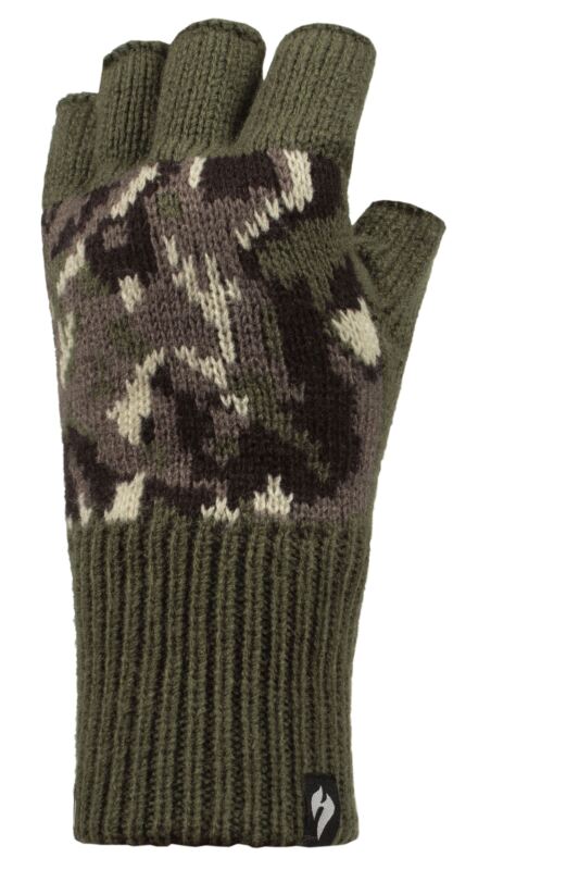 Mens 1 Pair Heat Holders 3.2 Tog Heatweaver Yarn Fingerless Gloves