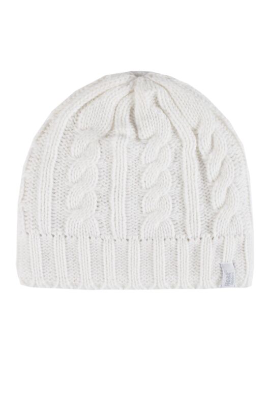 Women's 1 Pack Heat Holders 4.7 Tog Heatweaver Yarn Hat Cream
