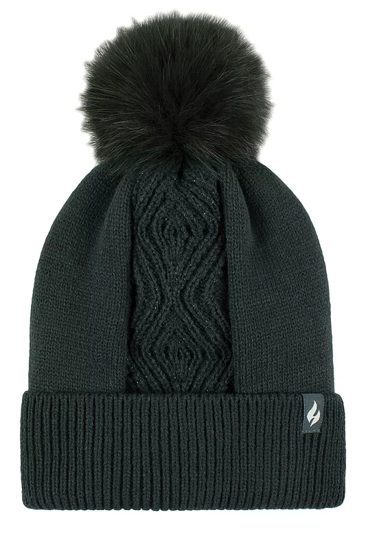 Women's 1 Pack SOCKSHOP Heat Holders Kiruna Centre Cable Hat Emerald One Size