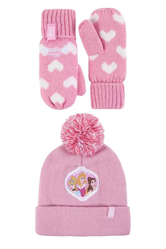 Kids 1 Pack SOCKSHOP Heat Holders Disney Princess Hat & Mittens