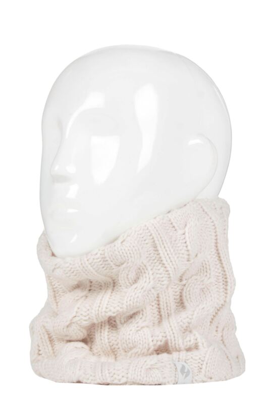 Women's 1 Pack Heat Holders 3.5 Tog Heatweaver Yarn Neck Warmer Cream