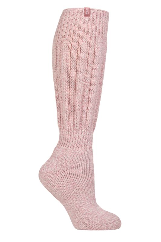 Women's 1 Pair SOCKSHOP Heat Holders 2.3 TOG Thermal Slouch Socks Rose Blush 4-8