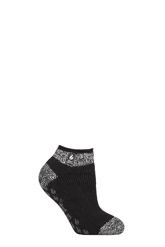 Women's 1 Pair SOCKSHOP Heat Holders 2.3 TOG Patterned and Striped Ankle Slipper Socks