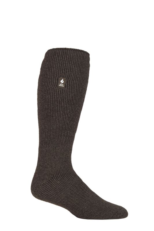 Mens 1 Pair SOCKSHOP Long Heat Holders 2.3 TOG Thermal Socks Earth Brown L 6-11