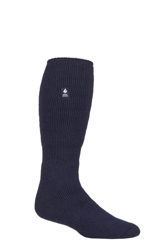 Mens 1 Pair SOCKSHOP Long Heat Holders 2.3 TOG Thermal Socks Navy L 6-11