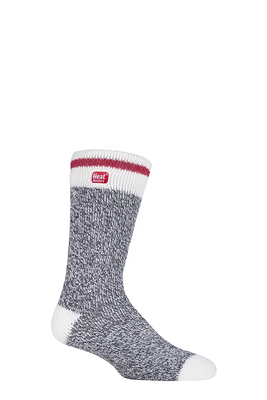 Mens 1 Pair SOCKSHOP Heat Holders 2.3 TOG Patterned and Plain Thermal Socks Block Twist Charcoal 6-11