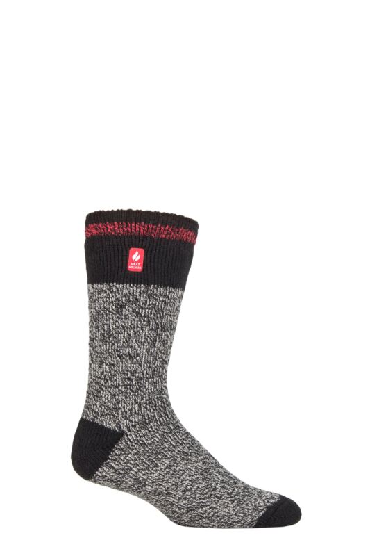 Mens 1 Pair SOCKSHOP Heat Holders 2.3 TOG Patterned and Plain Thermal Socks