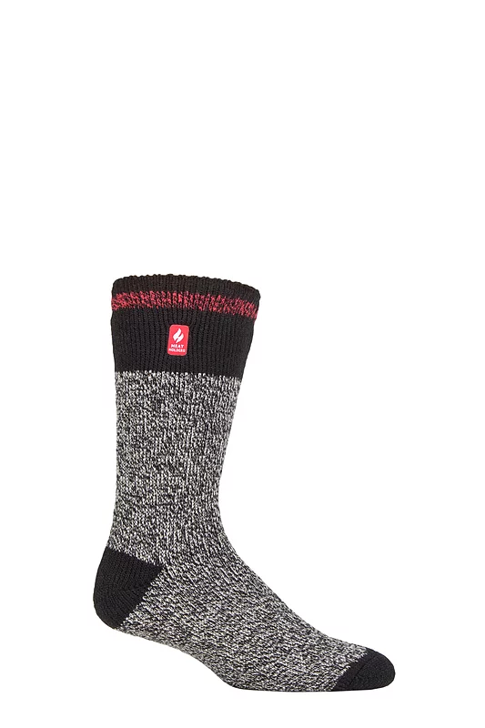 Mens 1 Pair SOCKSHOP Heat Holders 2.3 TOG Patterned and Plain Thermal Socks