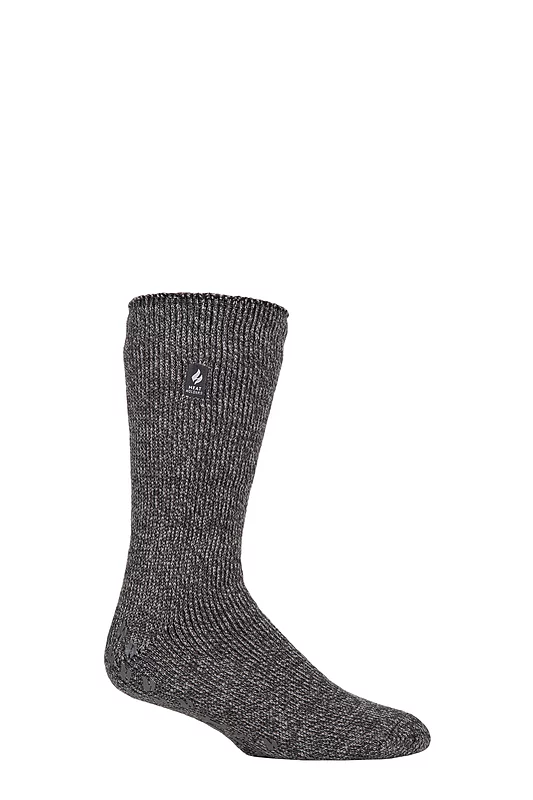 Mens 1 Pair SOCKSHOP Heat Holders 2.3 TOG Plain Slipper Socks