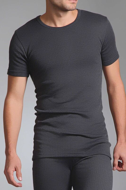 Mens SOCKSHOP Heat Holders Short Sleeved Thermal Vest Charcoal XXXL