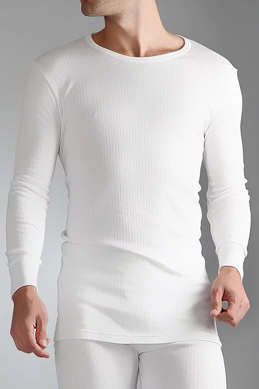 Mens SOCKSHOP Heat Holders Long Sleeved Thermal Vest White S