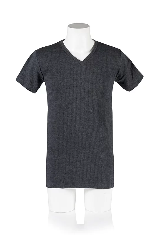 Mens 1 Pack Heat Holders V Neck Short Sleeved Thermal Vest