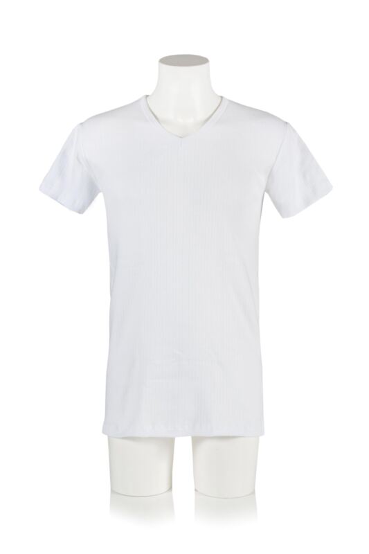 Mens 1 Pack Heat Holders V Neck Short Sleeved Thermal Vest White Extra Large