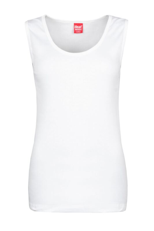 Women's 1 Pack SOCKSHOP Heat Holders 0.45 TOG Sleeveless Vest White M