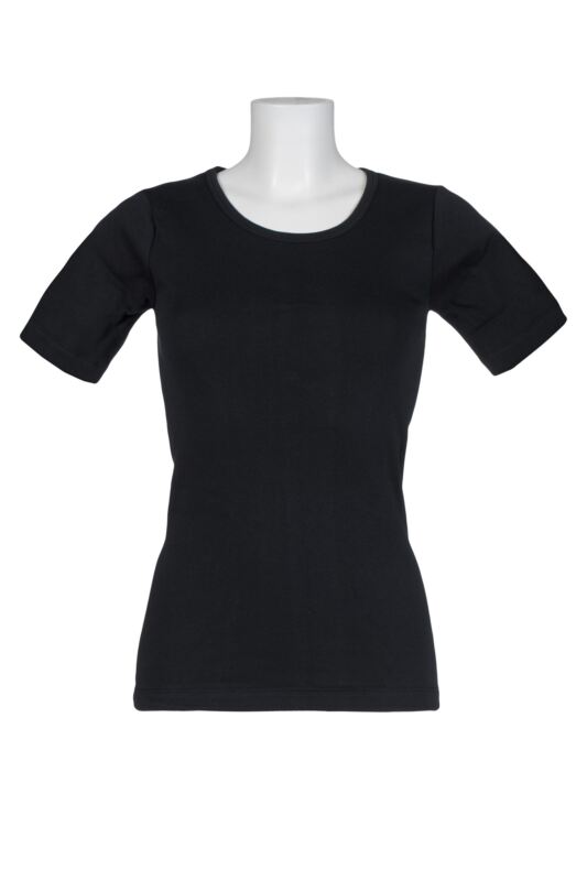 Women's 1 Pack Heat Holders 0.45 Tog Short Sleeve Vest Black Medium